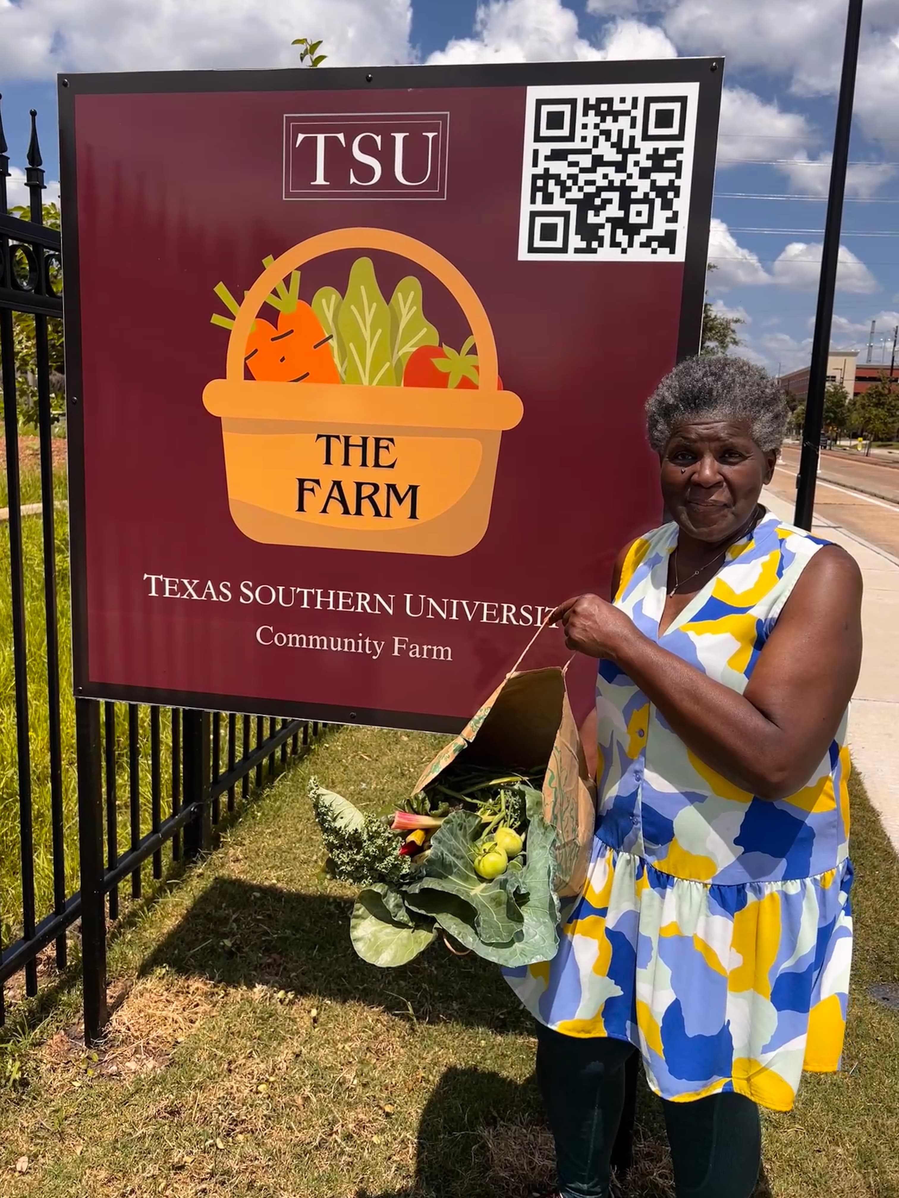 Community member with fresh produce